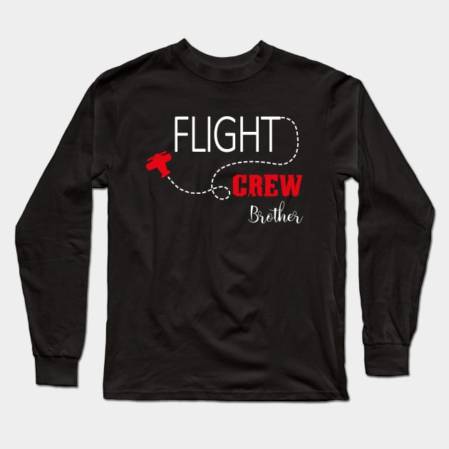 Flight Crew Airplane Birthday brother airplane Family party Long Sleeve T-Shirt by Shop design